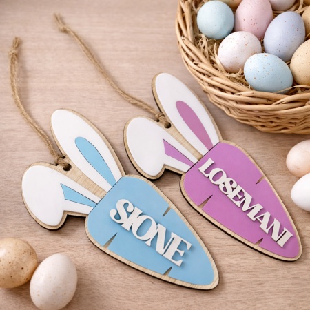 Personalised Easter Bunny Carrot Ornament | Custom Easter Basket Name Tag Australia