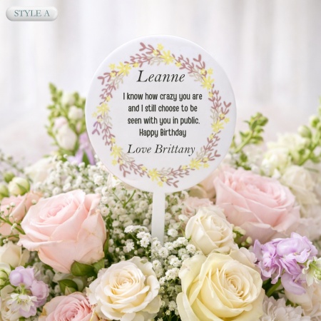 Personalised Flower Bouquet Garden Stake – Custom Best Friend Gift