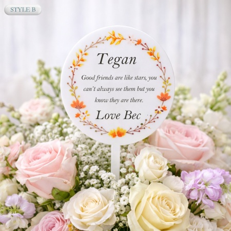 Personalised Flower Bouquet Garden Stake – Custom Best Friend Gift
