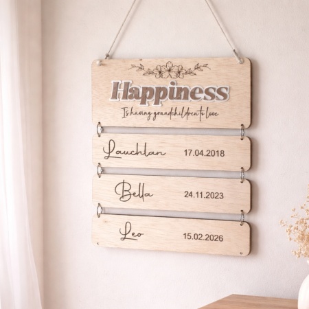 Personalised Grandchildren Birthday Plaque – Engraved Hanging Keepsake